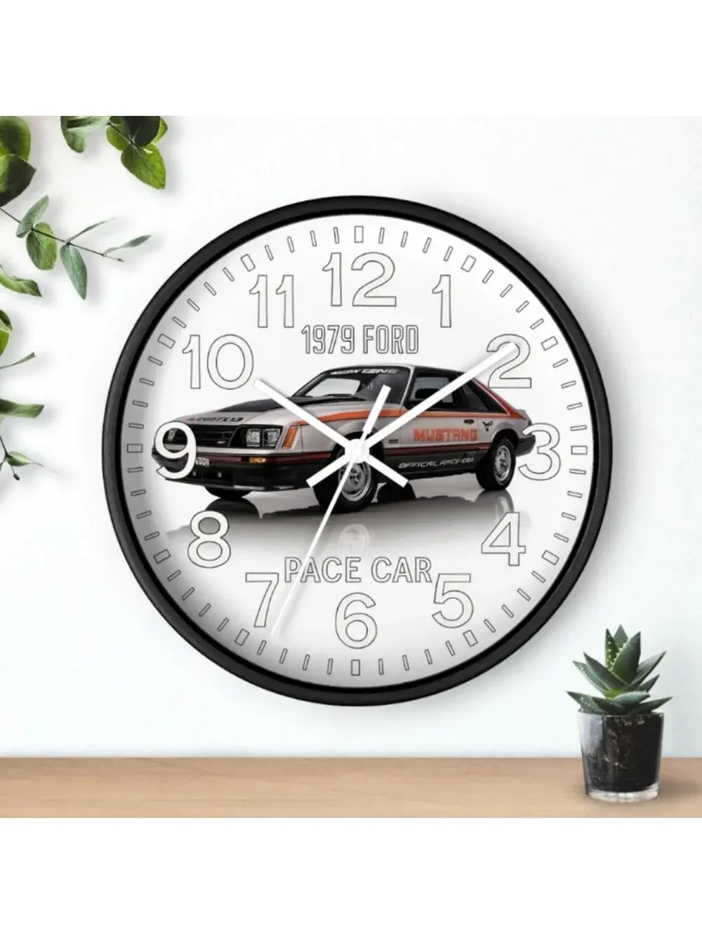 1979 Ford Mustang Indy Pace Car Glow In The Dark Wall Clock New!
